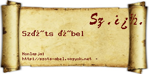 Szőts Ábel névjegykártya