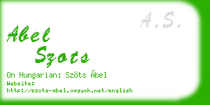 abel szots business card